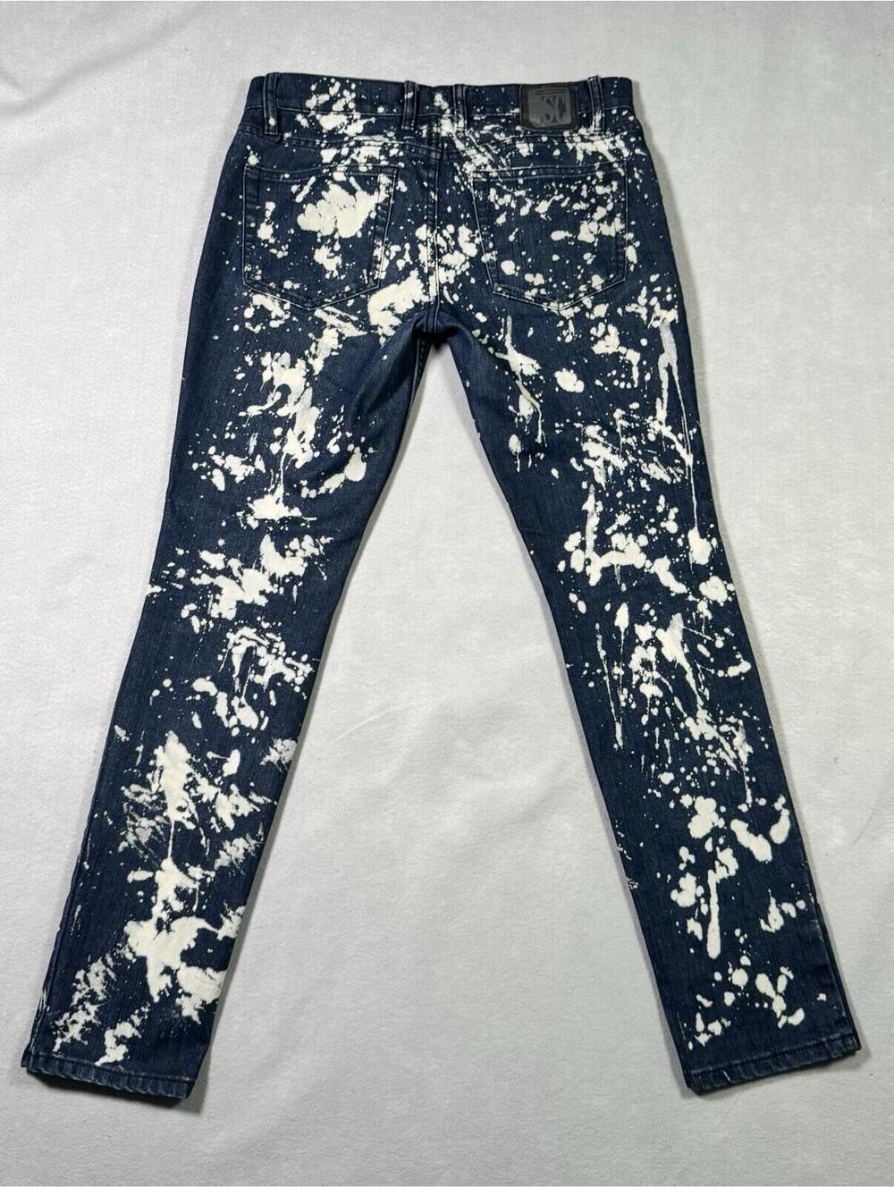 SOCIAL COLLISION Jeans 32x32 (Inseam 31.7) Stinger Slim Skinny Bleach Bomb